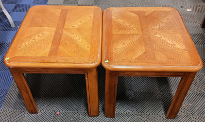 (2) Oak End Tables - 26"x26"x21"