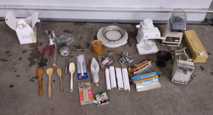 Vintage Working Old Fashioned Can Opener w/ Knife Sharpener Attached, An Cappuccino/Espresso Maker EX 8, Vintage West Bend "The Poppery" Popcorn Maker, & More