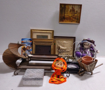 (1) Set of 3-Assotted Sized Matching Pictures Frames, (2) Assorted Sized Paintings, (1) Bigger 2-Picture Picture Frame, & Much More!!