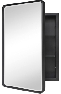 (16&rdquo; x 24&rdquo;) Tehome Recessed Farmhouse Medicine Cabinet (Black)