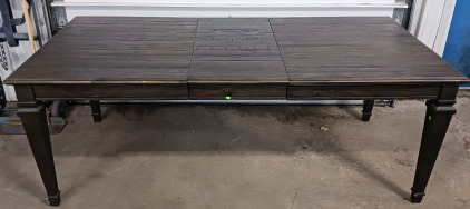 (1) Dark Brown Expandable Dining Table w/ Charcoal Stain - 82"x40"x32" w/ Leaf - Great Condition!