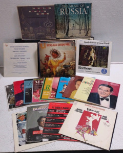 Box Full of Assorted Recirdes (Featuring: Album 1 from Beethoven-"The Pastoral-Sixth Symphony", "Berlioz Carnival"-Inported From Europe, Historical Recording Enterprise Franz Schubert-"Gastrin" Symphony, & Much More!!)