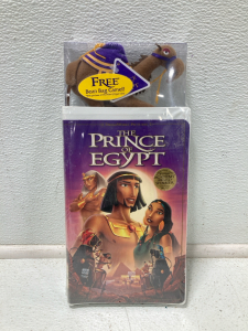Sealed VHS Copy of "The Prince of Egypt" (1998) w/ Promotional Bean Bag Camel Toy