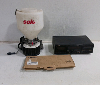 (1) solo 421 Chest-Mount protable Spreader 421-s (1) Pioneer Strered Double Cassette Deck CT-W65OR (1) Dell Keyboard (New)