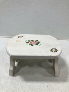 Antique White Floral Step Stool