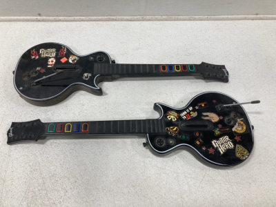 (2) Xbox Guitar Hero Guitar Controllers