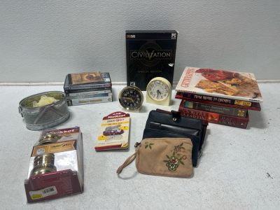 Assorted Home Items- Books, DVDs, Wallets, And More