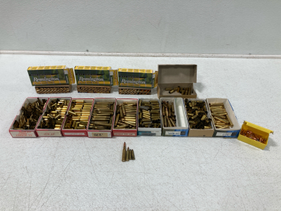 (13) Boxes of Various Bullet Casings, Box of 270cal Bullets, (4) Assorted Bullets