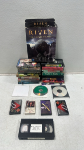 (17) Various Movie DVD, (7) Assortment of VHS, (4) Cassette Tapes, Riven The Sequel to the Mist