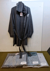 (3) Savage X Fenty, Showgirl Graphics, Women's Short Robes, All Size M/L , (1) Of Each Color - Forged Iron, Hunter Green & Platinum Grey