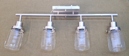 (1) Vicotas Modern Satin Nickel 4-Lamp, 31" Track Celling Light Fixture