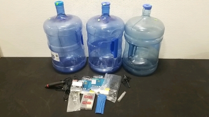 (3) 5 Gallon Water Tanks, Various Sanding and Polishing Tools
