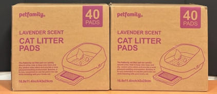 (2) Packs of 40 Pet Family Lavender Scented Cat Litter Pads