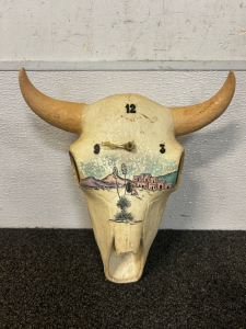 Bull Skull Clock
