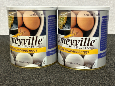(2) Unopened Cans Of Honeyville Farms Whole Powdered Eggs