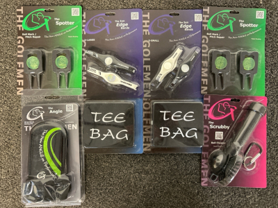 Golfing Accessories: Edge Bands, Ball Marks, Pitch Repairs, Tee Bag, Wrist Brace, Ball Cleaner