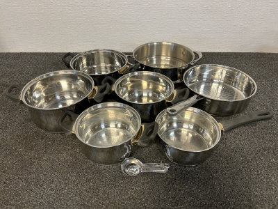 (7) Stainless Steel Pots and Pans