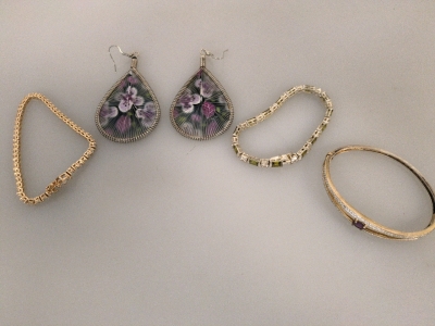(3) Beautiful Bracelets and a Dazzling Pair of Earrings