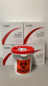 (4) 5 Gallon Sharps Disposable