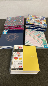 (12) Binders, (3) Notebooks