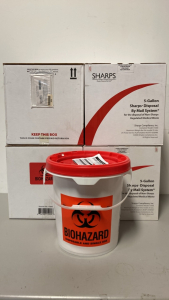 (4) 5 Gallon Sharps Disposable