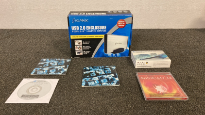 USB 2.0 Enclosure for Hard Drive, Autodesk Infrastructure Designs, (2) Autodesk Map Series, Designjet Sprinter start-up DVD, AutoCAD 14