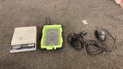 Pelouze Scale, Tablet Case, VGA Cable, Lenovo Wired Mouse, (2) USB receivers, (2) Portable Antenna