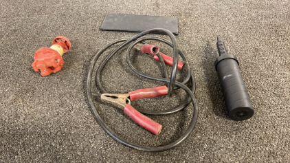 Gas Regulator, Triple A Jumper Cable, Hand Pump, Card Holder