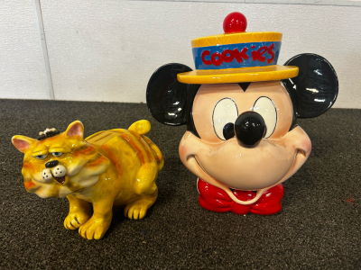 Mickey Mouse Cookie Jar, Garfield Piggy Bank