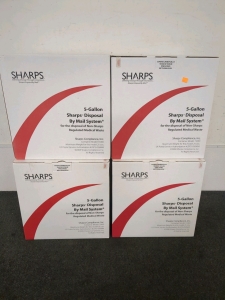 Sharps Disposable Medical Waste Bucket Lot of Four