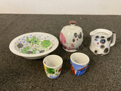 Vintage Cat Dish Set