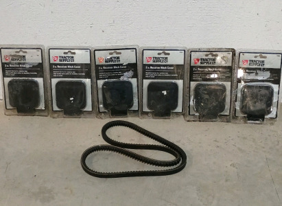 (6) Tractor Supply 2" Receiver Hitch Covers & (1) V-Belt