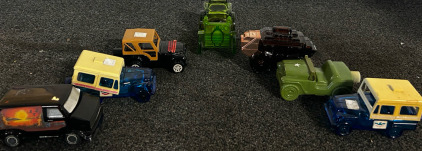 Vintage Glass Cologne Old Military Cars, And Trucks