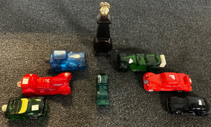 Vintage Cologne Bottles, Colored Car And Trucks