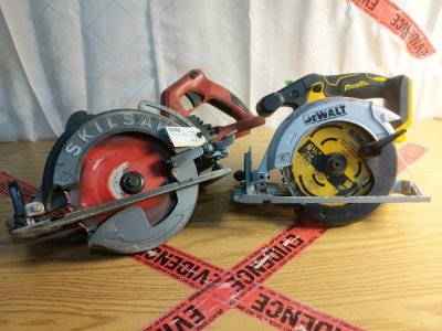 DeWalt 20v 6.5" Circular Saw DCS565 and Skilsaw 48v SPTH77M 7.25 Circular Saw