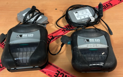 (2) Zebra RW420 Mobile Ticket Printer