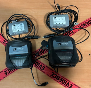 (2) Zebra RW420 Mobile Ticket Printer