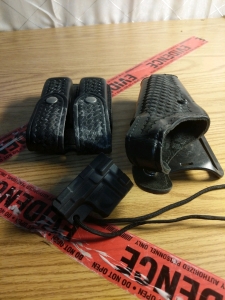 Safariland Woven Duty Holster, SIG? Glock? And Aker Dual Pistol Mag Pouch, SIG Sauer P238 Trigger Guard