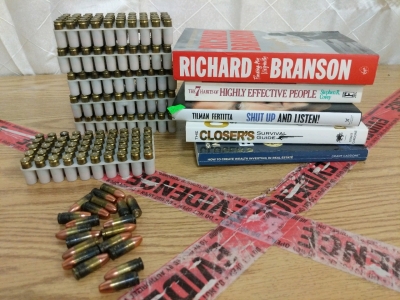 320rds 9mm FMJ Ammunition and (5) Mentoring Type Books