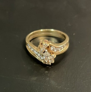Marquise Diamond Bridal Set 14K Yellow Gold