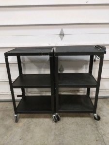 2) Rolling Computer Carts Black 42x24x18