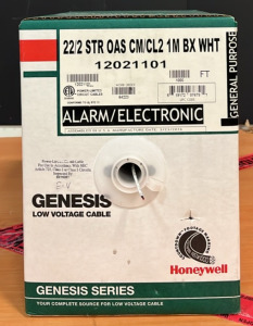 22/2 STR OAS CM/CL2 1M BX WHT Genesis Low Voltage Cable