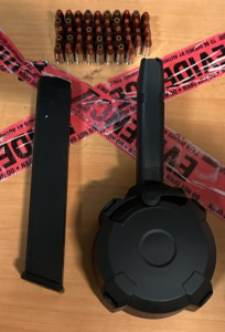 (1) 9mm ProMag 31 Round Extended Magazine (1) 9mm MagPul 50 Round Drum Magazine (48) Rounds of Hornady Red Tip 9mm Luger