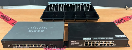 (1) Cash Register Drawer (1) Dell PowerConnect 2816 (1) Cisco 8 Port Managed Switch Model: SF302-08PP