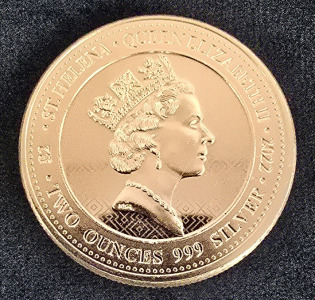 2oz .999 Silver Queen Elizabeth II Coin- Authenticated