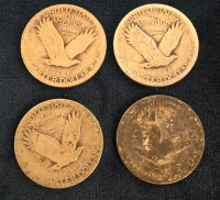 (4) Standing Liberty Quarters- 90% Silver Authenticated - 2