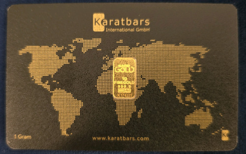 KaratBars 1g 999.9 Fine Gold Bar
