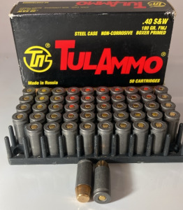 TulAmmo 40S&W 180gr. FMJ -50 Cartridges