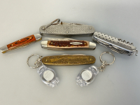 Winchester Pocket Knives and (2) Blue Lights