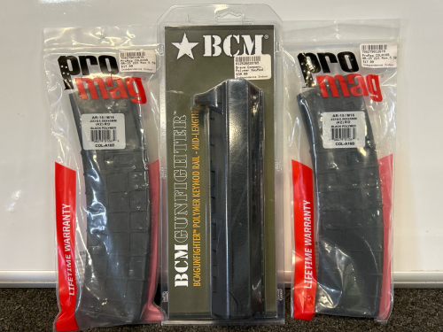 (2) Pro Mag (42 Rnd) AR-15/M16 Black Polymer and BCM Gunfighter Keymod Rail (Mid Length)